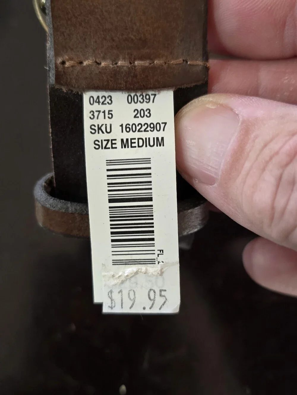 American Eagle Brown Leather Belt with Ornate Gold Buckle